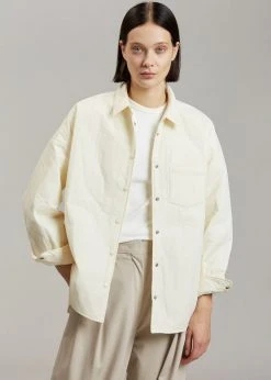 The Frankie Shop Tove Padded Shirt - Cream CLOTHING