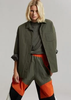 The Frankie Shop Tove Padded Shirt - Khaki CLOTHING
