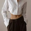 The Frankie Shop Uma Cropped Shirt - White CLOTHING