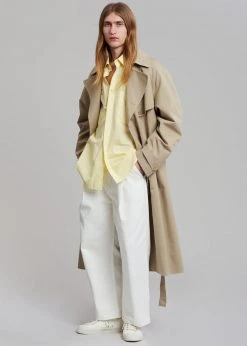 The Frankie Shop CLOTHING Umi Belted Trench Coat - Beige