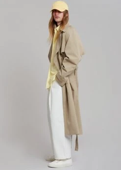 The Frankie Shop CLOTHING Umi Belted Trench Coat - Beige