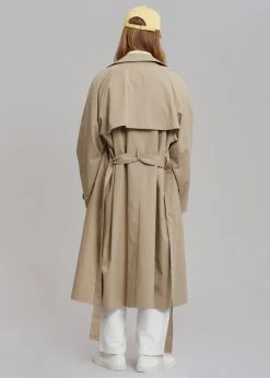 The Frankie Shop CLOTHING Umi Belted Trench Coat - Beige