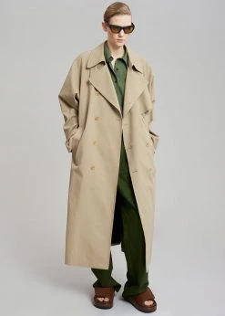 The Frankie Shop CLOTHING Umi Belted Trench Coat - Beige