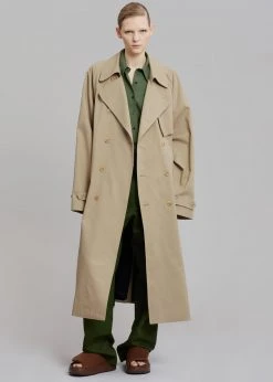The Frankie Shop CLOTHING Umi Belted Trench Coat - Beige