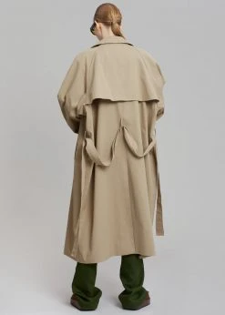 The Frankie Shop CLOTHING Umi Belted Trench Coat - Beige