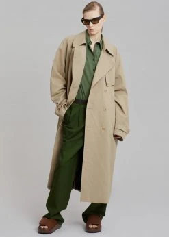 The Frankie Shop CLOTHING Umi Belted Trench Coat - Beige