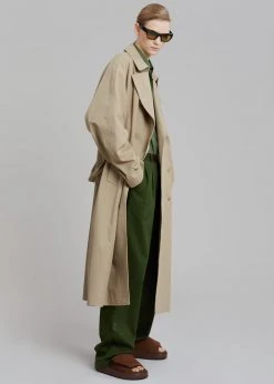 The Frankie Shop CLOTHING Umi Belted Trench Coat - Beige
