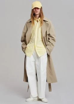 The Frankie Shop CLOTHING Umi Belted Trench Coat - Beige
