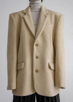 The Frankie Shop CLOTHING Vena Wool Blazer - Custard