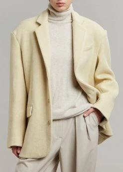 The Frankie Shop CLOTHING Vena Wool Blazer - Custard
