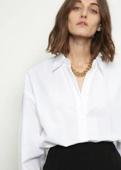 The Frankie Shop Lakely Oversized Button Down Shirt - White CLOTHING