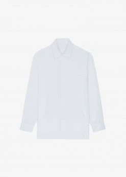 The Frankie Shop Hanna Silky Oversized Blouse - White CLOTHING