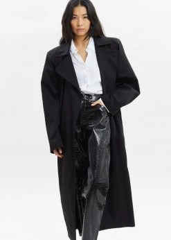 Paper Moon Marisol Box Shoulder Trench - Black CLOTHING