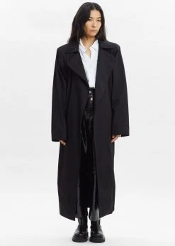 Paper Moon Marisol Box Shoulder Trench - Black CLOTHING