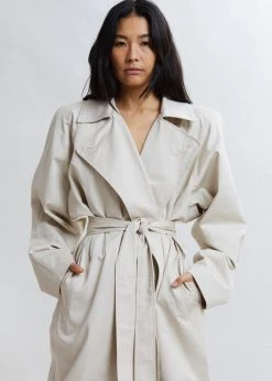Paper Moon Marisol Box Shoulder Trench - Bone CLOTHING 11 Paper Moon Marisol Box Shoulder Trench - Bone CLOTHING