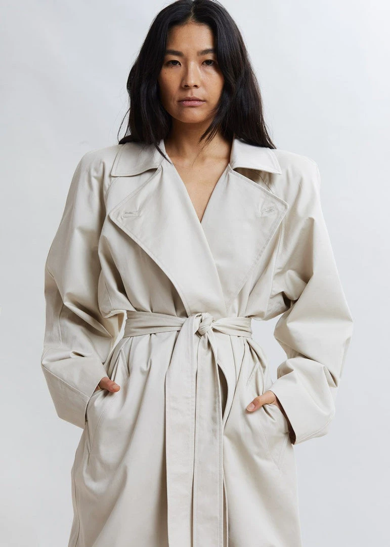 Paper Moon Marisol Box Shoulder Trench - Bone CLOTHING 4 Paper Moon Marisol Box Shoulder Trench - Bone CLOTHING