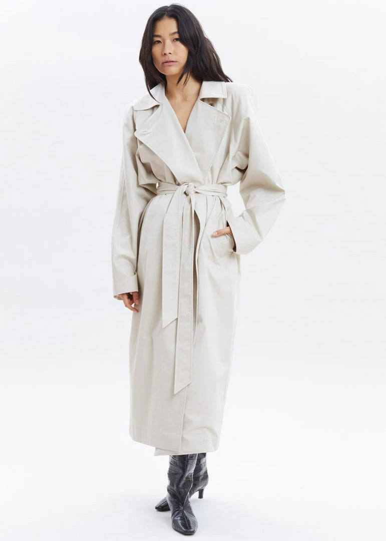 Paper Moon Marisol Box Shoulder Trench - Bone CLOTHING 3 Paper Moon Marisol Box Shoulder Trench - Bone CLOTHING