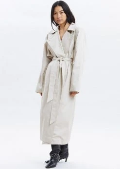 Paper Moon Marisol Box Shoulder Trench - Bone CLOTHING 13 Paper Moon Marisol Box Shoulder Trench - Bone CLOTHING