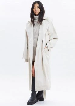 Paper Moon Marisol Box Shoulder Trench - Bone CLOTHING 12 Paper Moon Marisol Box Shoulder Trench - Bone CLOTHING