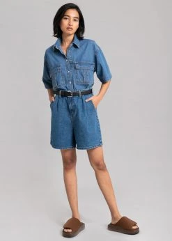 The Frankie Shop Yve Denim Shorts - Dark Indigo CLOTHING 13 The Frankie Shop Yve Denim Shorts - Dark Indigo CLOTHING