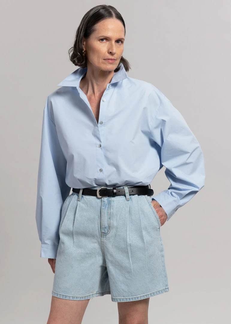 The Frankie Shop Yve Denim Shorts - Worn Wash 1 The Frankie Shop Yve Denim Shorts - Worn Wash