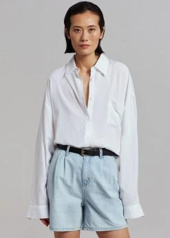 The Frankie Shop Yve Denim Shorts - Worn Wash 16 The Frankie Shop Yve Denim Shorts - Worn Wash