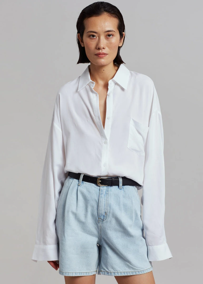 The Frankie Shop Yve Denim Shorts - Worn Wash 6 The Frankie Shop Yve Denim Shorts - Worn Wash