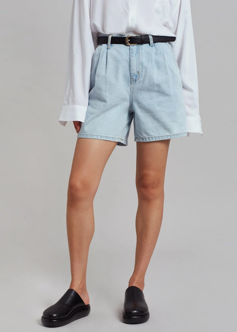 The Frankie Shop Yve Denim Shorts - Worn Wash 10 The Frankie Shop Yve Denim Shorts - Worn Wash