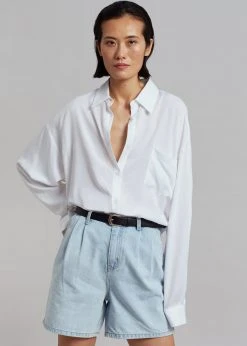 The Frankie Shop Yve Denim Shorts - Worn Wash 18 The Frankie Shop Yve Denim Shorts - Worn Wash