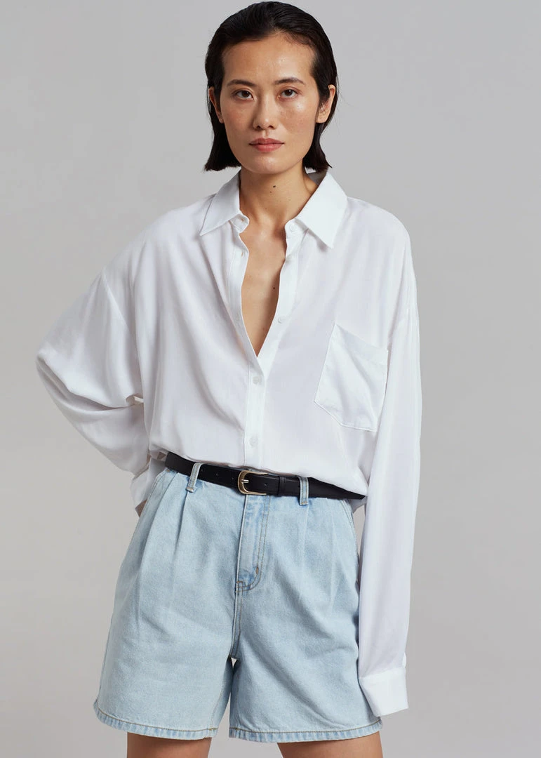 The Frankie Shop Yve Denim Shorts - Worn Wash 8 The Frankie Shop Yve Denim Shorts - Worn Wash