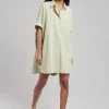 The Frankie Shop Yvonne Boxy Shirt Dress - Sage