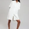 The Frankie Shop Yvonne Boxy Shirt Dress - White